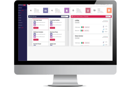 Illustration of the SOLIX Platform interface, highlighting device management and connectivity features for smart building applications