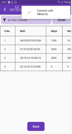 Configuring Beacon Read Behavior with Checkbox Selection