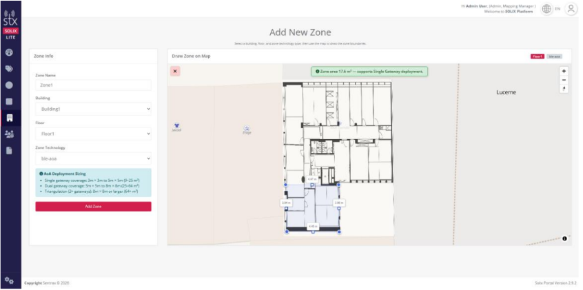 Add New Zone